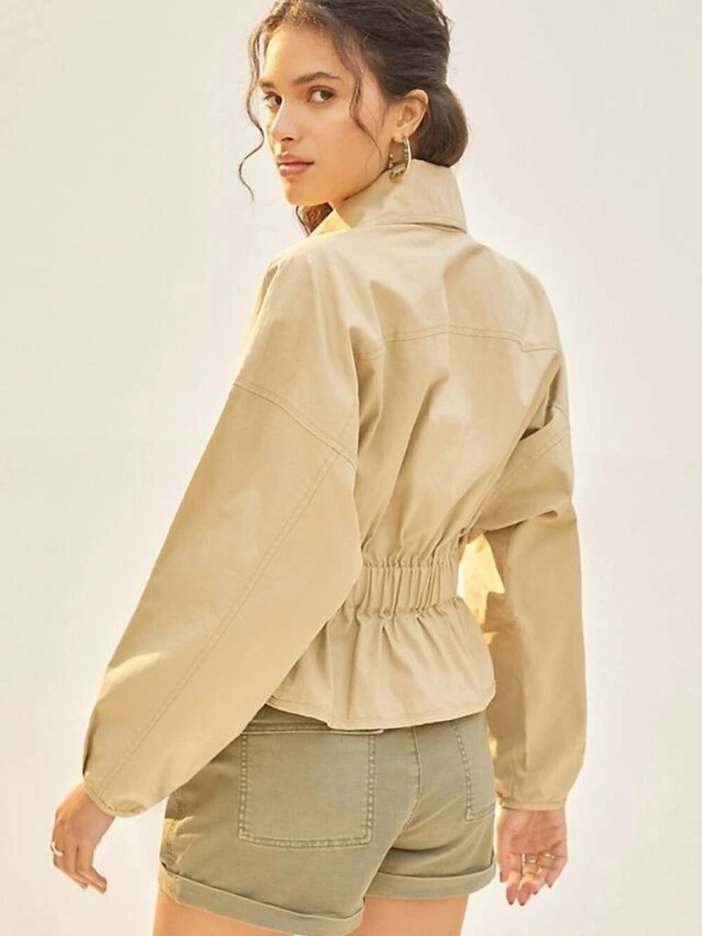 Mare Mare x Anthropologie Puff Sleeve Utility Jacket Size M NWT $168 - Picture 2 of 12